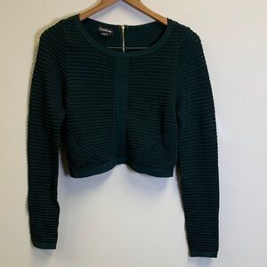 Bebe Dark Green Knit Crop Top